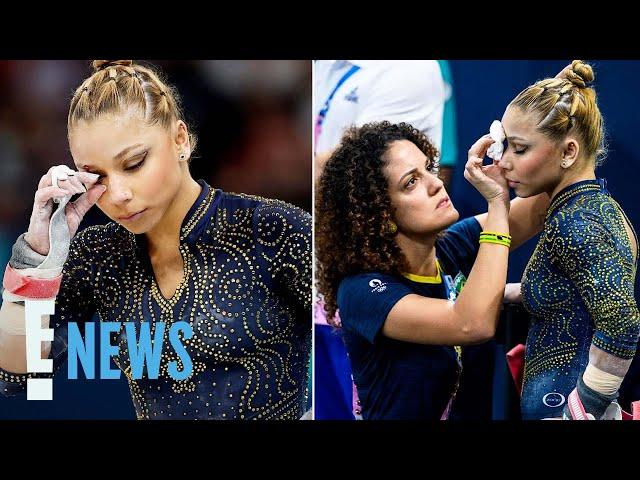 Brazilian Gymnast Flavia Saraiva Competes With Black Eye After Scary Fall | 2024 Olympics | E! News