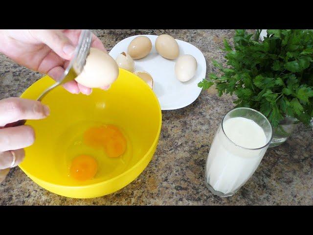 Juicy OMLETTE in a pan with milk. Melts in your mouth! Cooking delicious food