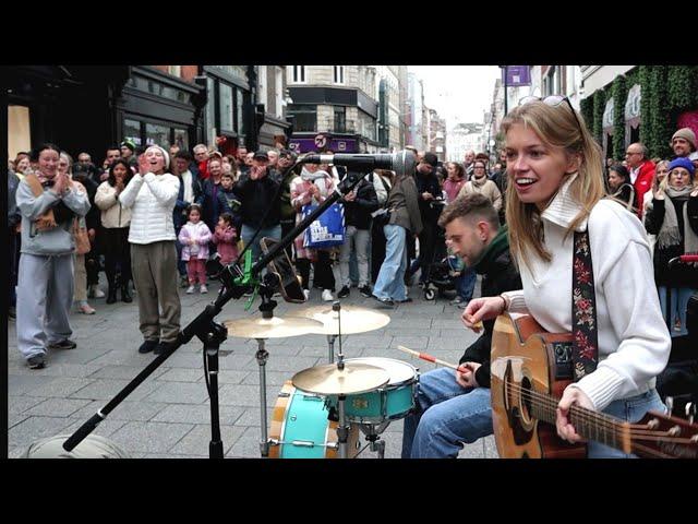 Amazing Scene on Grafton Street as Zoe Clarke & Anxo Silveira Perform "Sex On Fire" by Kings Of Leon