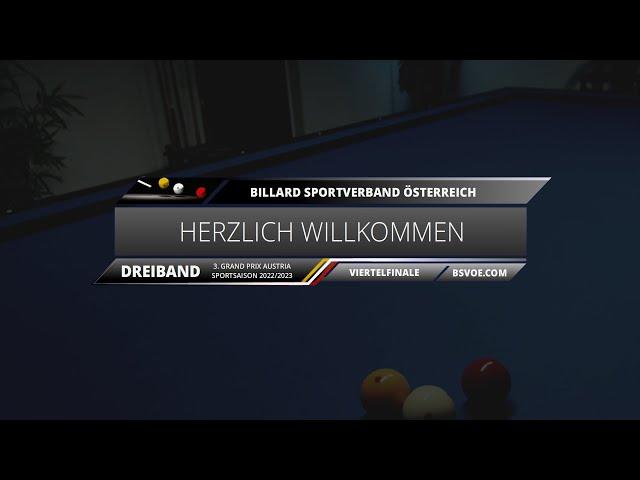 3. Dreiband Grand Prix Austria 2022/23 - Viertelfinale - Andreas Efler gg. Heimo Habermann