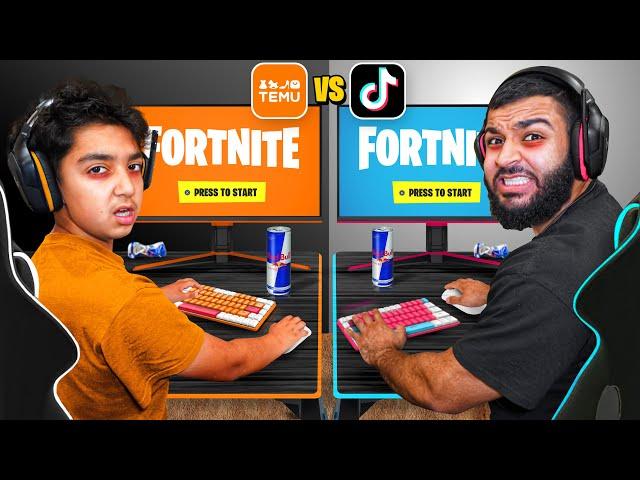 Last To Sleep Using TikTop Shop Vs Temu Gaming Setups Wins! (Fortnite)