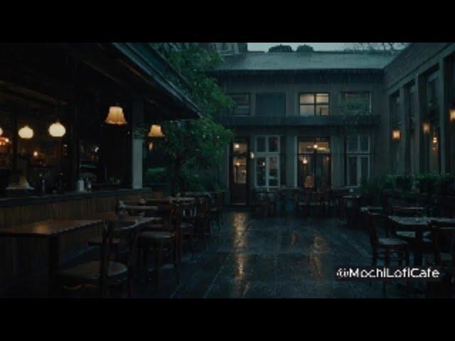 Rainy Serene Night at Cafe | Dark Academia Melancholic Piano Lo-Fi | Study, Read, Relax