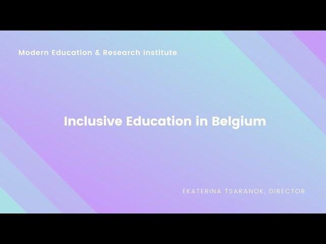 Inclusive Education in Belgium