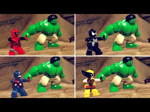 All Characters With Hulk vs Villains in LEGO Marvel Super Heroes Cutscenes