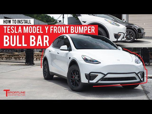 ️ Maximum Front End Protection! Installing Tesla Model Y Front Bumper Brush and Bull Bar 