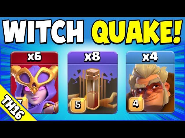 SUPER WITCH QUAKE IS SO POWERFUL!!! TH16 Attack Strategy (Clash of Clans)