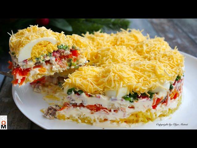 Salad "Snowdrifts" for the festive table