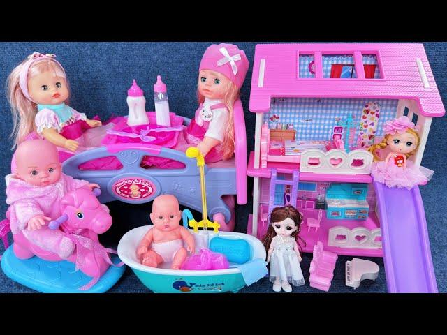 10 Minutes Satisfying with Unboxing Cute Doll House Playset，Baby Bathtub Toys ASMR | Review Toys