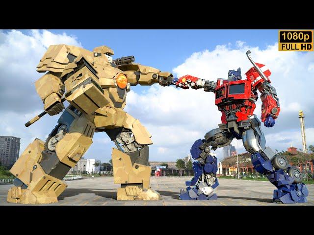 Transformers: The Last Knight - Optimus Prime vs Jaguar Robot | Paramount Pictures [HD]