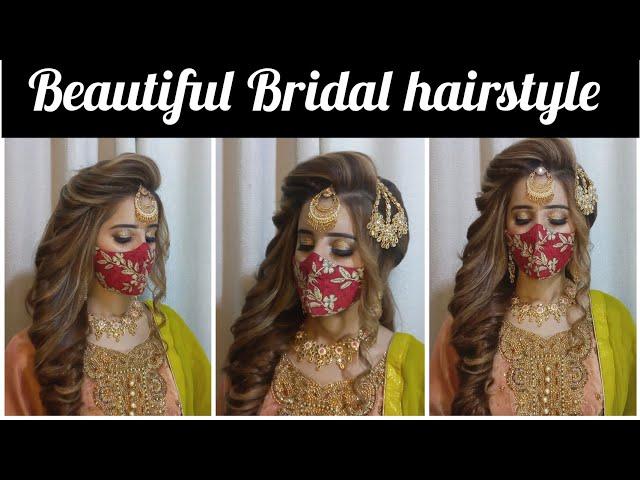 Pakistani bridal hairstyle tutorial | wedding hairstyle for long hair | open hairstyle for wedding |