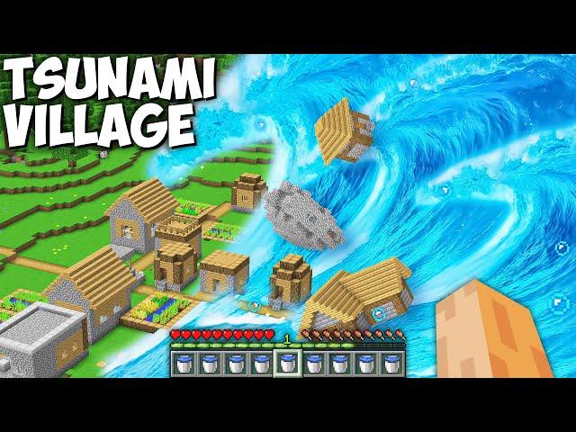 This is Mega TSUNAMI in Minecraft VILLAGE !!! Secret Trap for Apocalypse Challenge !!!