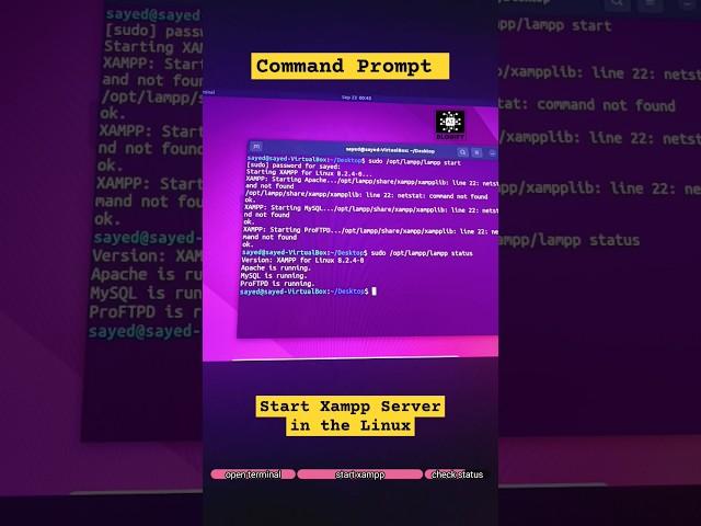How to Start Xampp Server in Ubuntu / Kali or Other Linux Distros using Command Prompt / Terminal