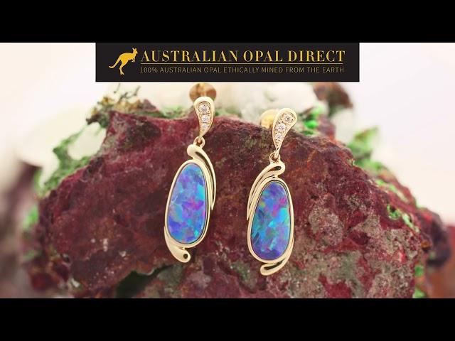 Gold Earrings, Green Earrings, Opal Stud Earrings - Australian Opal Direct | Worldwide Shipping