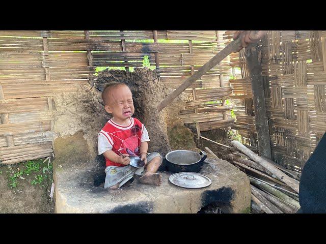 A single mother raises her children, cooks and takes care of the corn garden on her own.