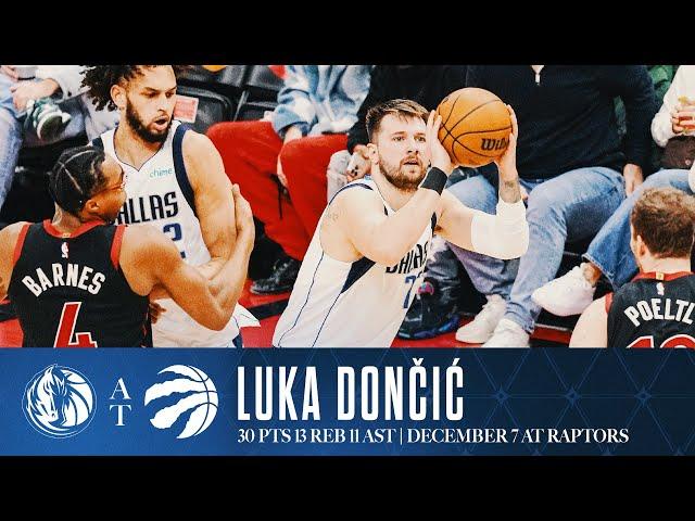 Luka Dončić (30 Points, 13 Rebounds, and 11 Assists) Highlights vs. Raptors | December 7, 2024