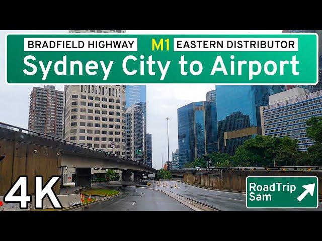 Driving from Neutral Bay to Sydney Airport - via Sydney City - POV / relaxing music