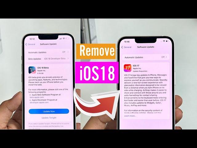 How To Remove iOS 18 Beta From iPhone |  Downgrade iOS 18  | Remove iOS 18 And Go Back iOS 17 |