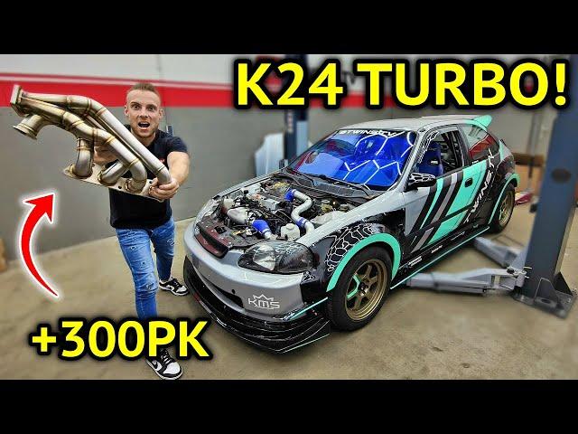 ONZE WIDEBODY K24 TURBO CIVIC GAAT NAAR DE 600 PK!