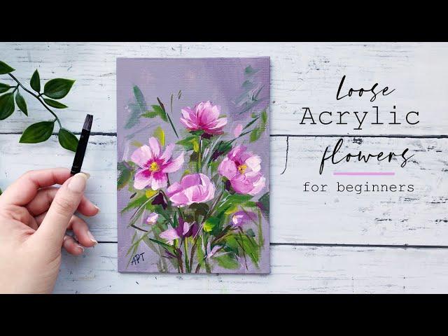 Acrylic Flower Painting | Flower Painting Tutorial | Painting Flowers