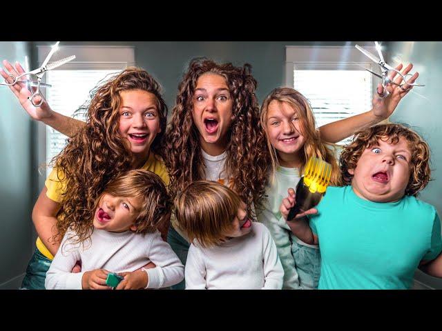 Cutting all my kids hair | 5 DIFFERENT HAIRCUT STYLES ️