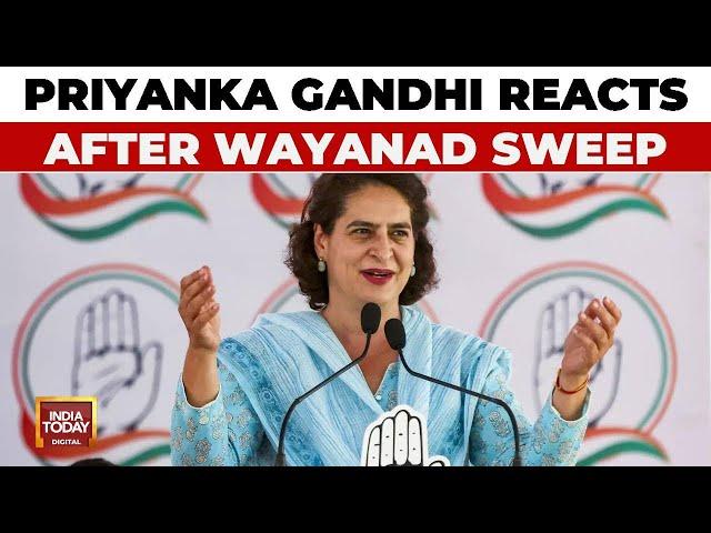 Priyanka Gandhi Reacts After Landslide Victory In Wayanad Bypolls, Thanks Rahul, Mother & Husband