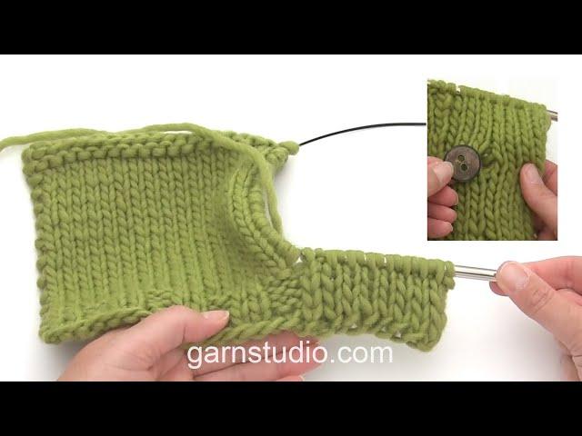 How to work a double knitted band with buttonholes