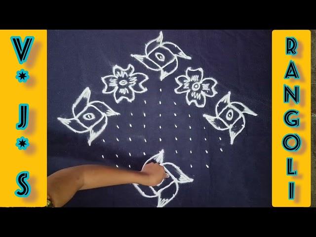 Rangoli Designs 15*1 dots #youtube #trending #mugguludesigns #vjs rangoli#muggulucollections