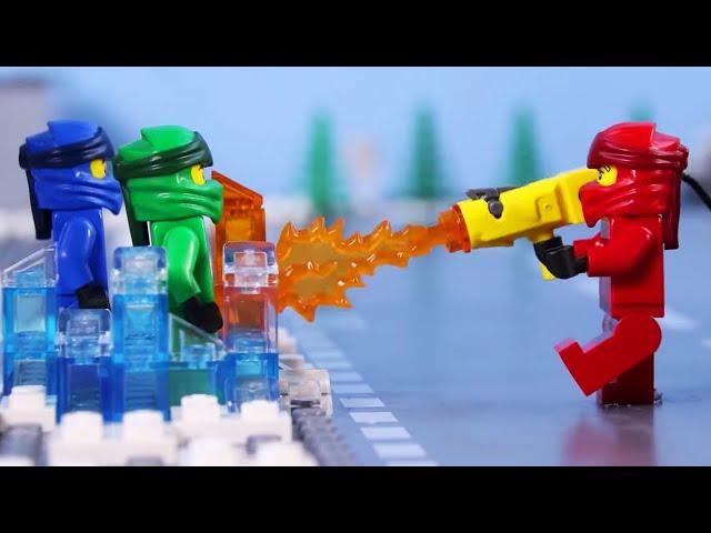 STOP MOTION LEGO Ninjago: Kai's Truck | LEGO Experimental Kai's Firetruck | Billy Bricks