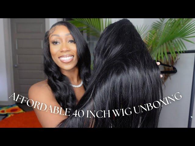 40 INCH FULL 13X6 LACE FRONTAL WIG UNBOXING 250% DENSITY AFFORDABLE ALIEXPRESS HAIR REVIEW