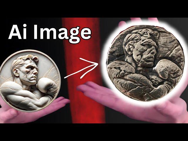 How To Turn A 3D Print into Metal - Silver Boxer Coin - Ai to Sand Casting
