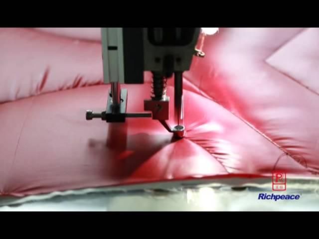 Down jacket automatic sewing with down proof technology