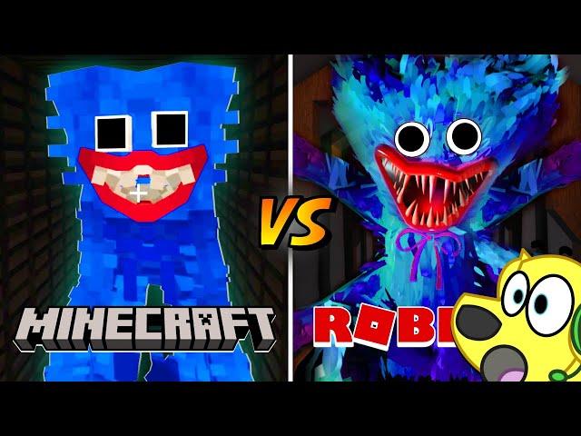 MINECRAFT vs ROBLOX POPPY PLAYTIME... Huggy Wuggy SCARY MOMENTS