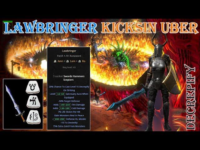 Diablo 2 Resurrected -Level 15 Decrepify Lawbringer Kicksin Uber Tristram