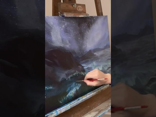 A Cove in the Cosmos, Acrylic on Canvas - Full 1 Hour ASMR Painting #painting #asmrpainting #art