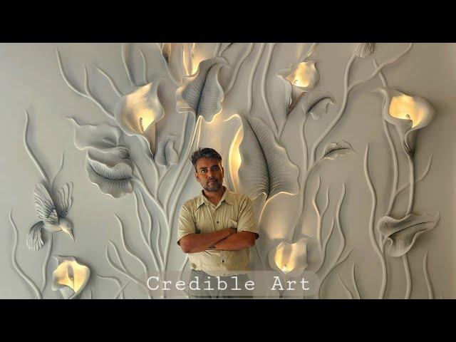 How to decorate a wall with pop| big wall mural with light