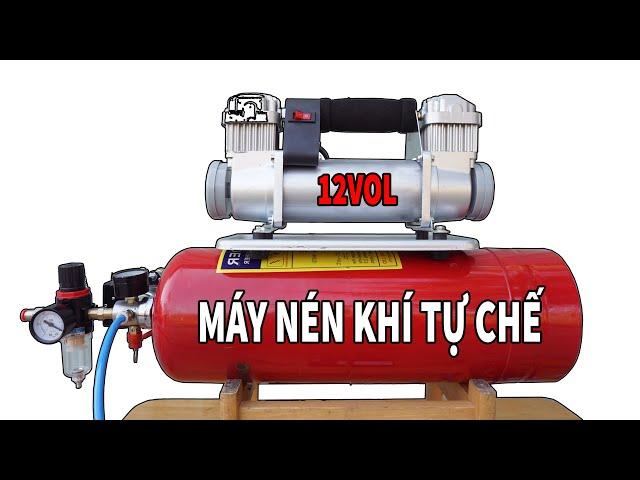 Hướng dẫn chế máy nén khí mini 12v từ bình cứu hỏa  (zalo/phone: 0898399925-0935833395)