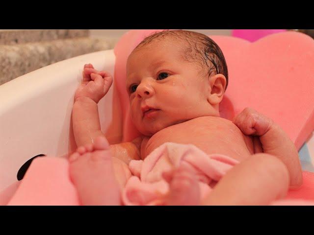 Newborn Baby's First Bath