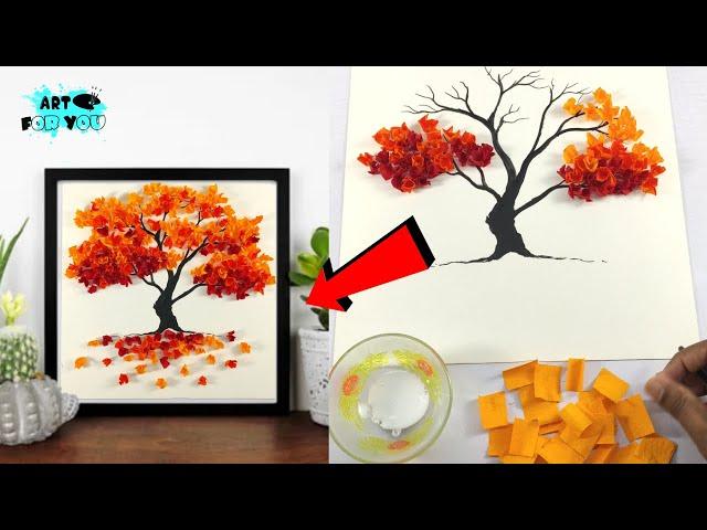 How To Make Beautiful Paper Tree Art | DIY Wall Hanging Craft Ideas | Tree Wall Decor Ideas |