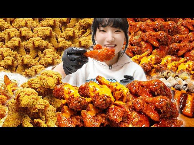 Crunchy Fried Chicken with Cold Beer! Plus Different Side Dishes! Heebab Fried Chicken+Beer Mukbang