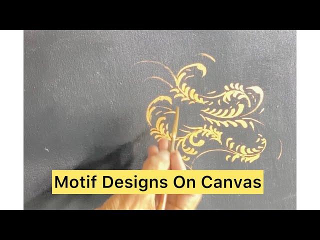 Motif Designs And Petals on Canvas (Muhammad Amjad Alvi Calligraphy Artist)