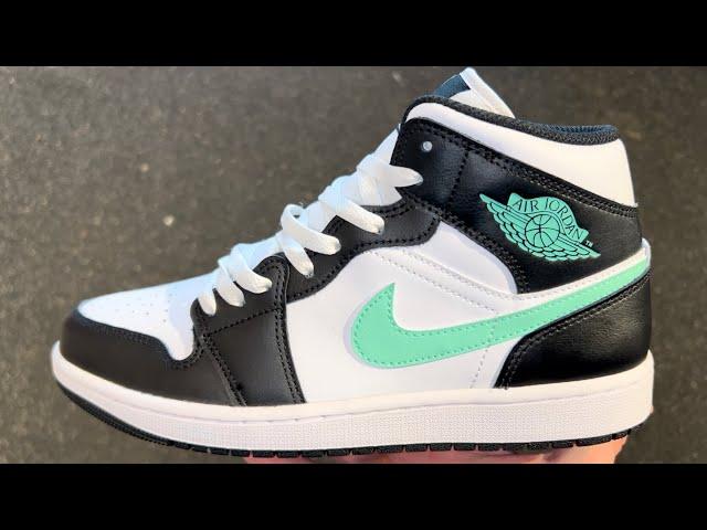 Air Jordan 1 Mid Green Glow Shoes