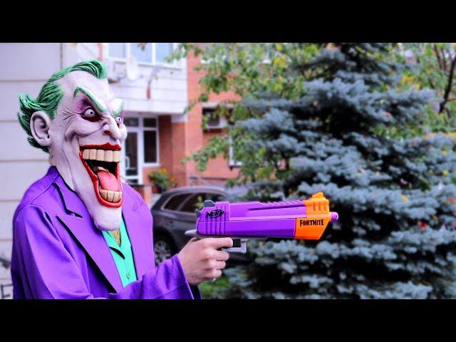 Epic Nerf Battle: Joker's Heist - Fighting Joker's Masked Minions to Reclaim the Cash!