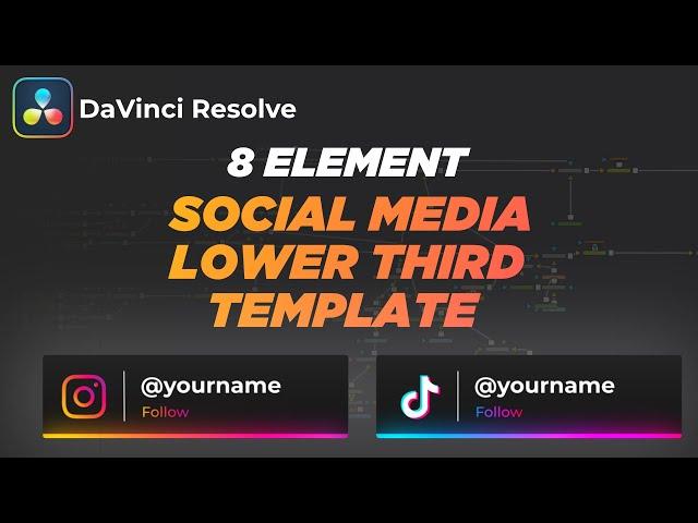 8 Social Media Lower Third Template | Davinci Resolve 18