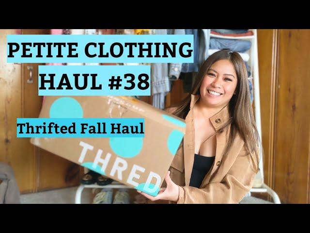 PETITE CLOTHING HAUL #38 THREDUP FALL HAUL  thrifting fall trends