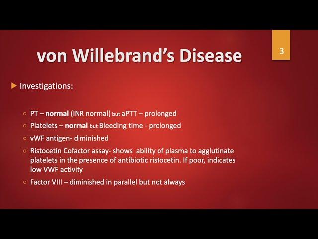 Bleeding Disorders: VWD, Hemophilia, ITP, TTP, HUS