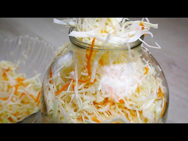 Homemade Sauerkraut with only 2 INGREDIENTS / Сabbage SALAD /How To Make Homemade Sauerkraut