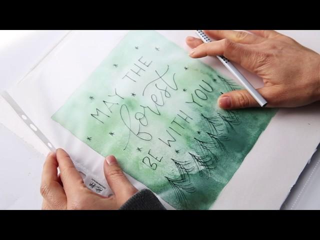 How to letter on watercolor paper without a lightpad, The Aloha Studios