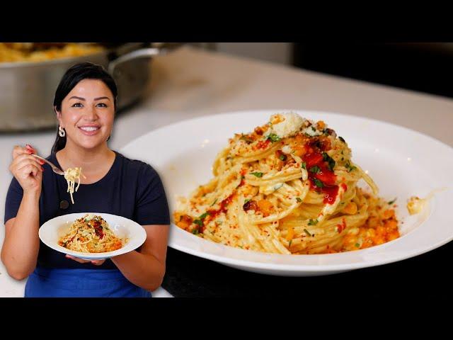 CREAMY Mexican STYLE Street Corn SPAGHETTI , It's Cheap Quick & Easy to Make!