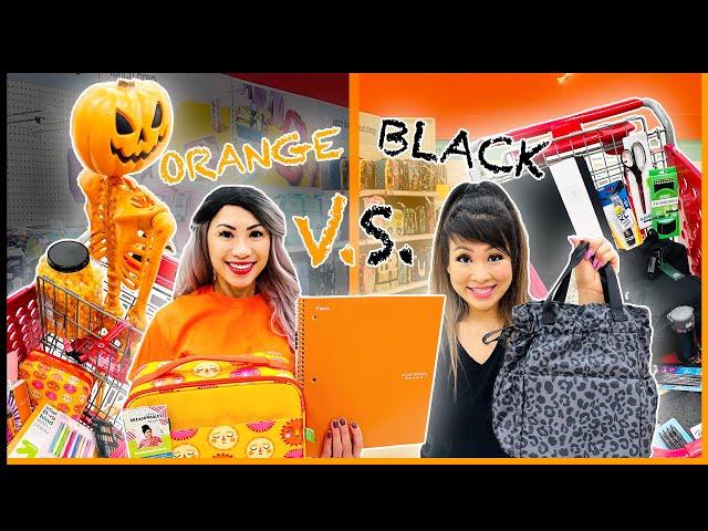 ORANGE VS BLACK BACK TO SCHOOL SHOPPING CHALLENGE