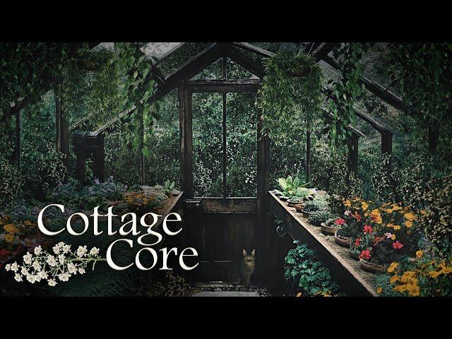 Rainy day in the Greenhouse ◈ Cottage Core Aesthetic ASMR Ambience ◈ Nature Sounds ◈ Soft Music